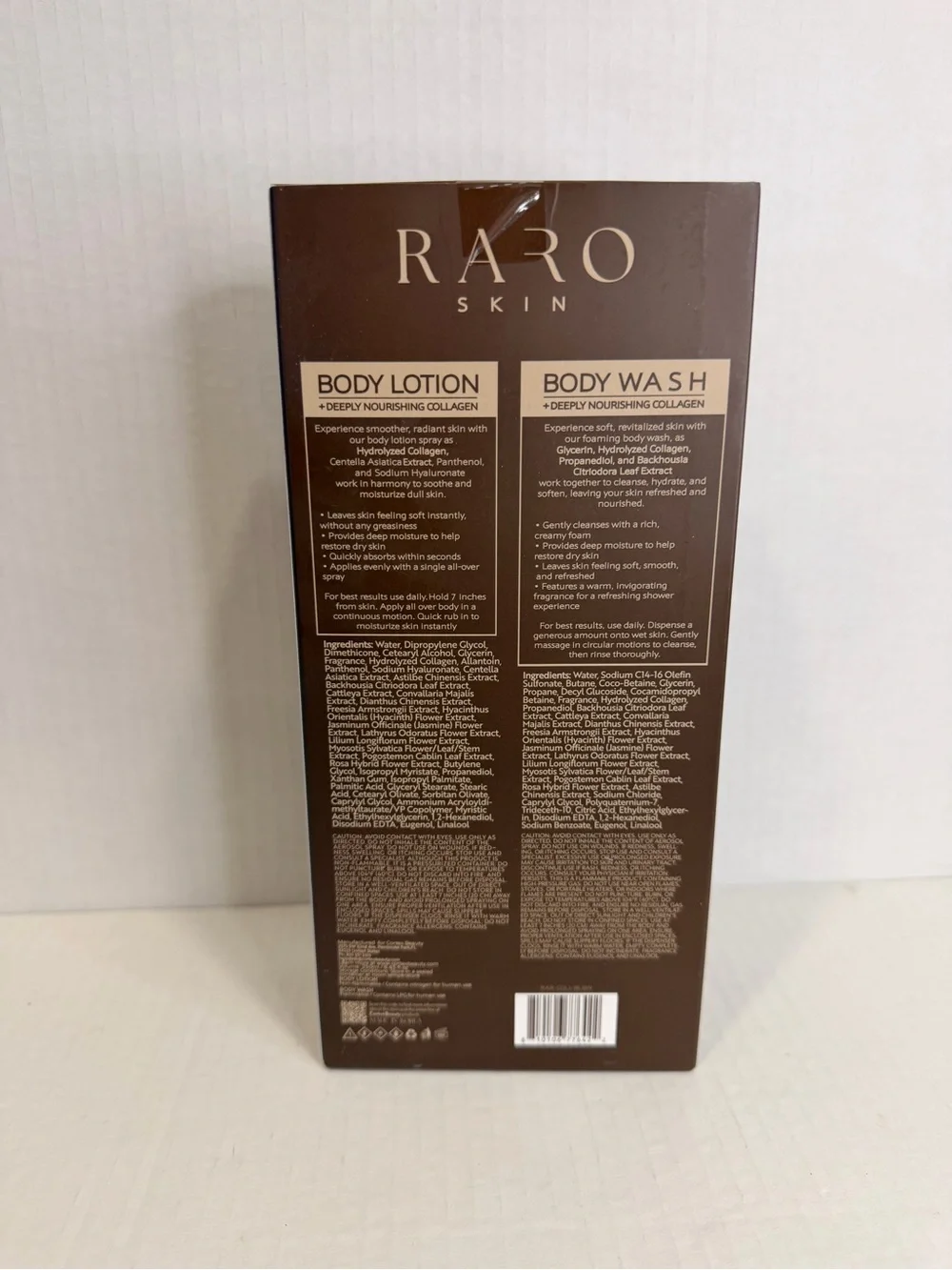 RARO SKIN Deeply Nourishing Body Lotion & Body Wash Collection 250 ml each bottl